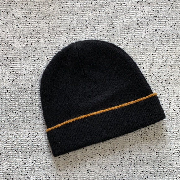 BE KIND Cashmere Nordstrom Beanie Black with Gold Edge, Rainbow Letters OS NWOT - Picture 2 of 6